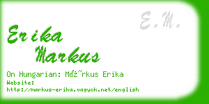 erika markus business card